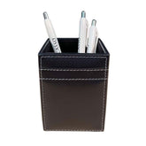 Rustic (Onyx) Black Leather Pencil Cup